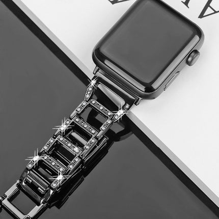 Colorful Diamond Stainless Steel Watch Band for Apple Watch Series 10 42mm / 9&8&7 41mm / SE 3&SE 2&6&SE&5&4 40mm / 3&2&1 38mm - DealBuddy