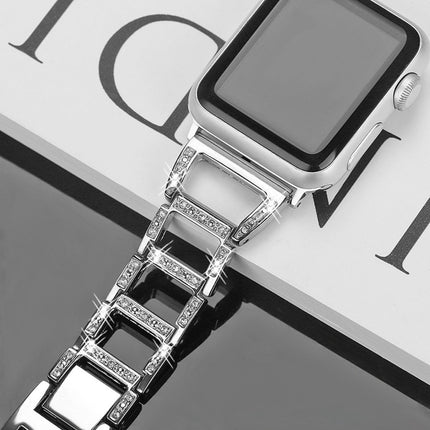 Colorful Diamond Stainless Steel Watch Band for Apple Watch Ultra 49mm&Watch Ultra 2 49mm / Series 10 46mm / 9&8&7 45mm / SE 3&SE 2&6&SE&5&4 44mm / 3&2&1 42mm