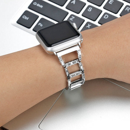 Colorful Diamond Stainless Steel Watch Band for Apple Watch Ultra 49mm&Watch Ultra 2 49mm / Series 10 46mm / 9&8&7 45mm / SE 3&SE 2&6&SE&5&4 44mm / 3&2&1 42mm