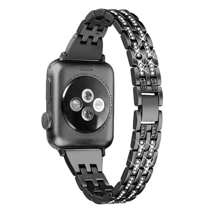 Colorful Diamond Stainless Steel Watch Band for Apple Watch Series 7 45mm / 6 & SE & 5 & 4 44mm / 3 & 2 & 1 42mm - DealBuddy