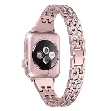 Colorful Diamond Stainless Steel Watch Band for Apple Watch Series 7 45mm / 6 & SE & 5 & 4 44mm / 3 & 2 & 1 42mm - DealBuddy