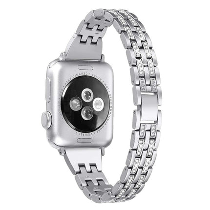 Colorful Diamond Stainless Steel Watch Band for Apple Watch Series 7 45mm / 6 & SE & 5 & 4 44mm / 3 & 2 & 1 42mm - DealBuddy