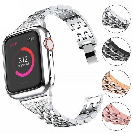 Colorful Diamond Stainless Steel Watch Band for Apple Watch Series 7 45mm / 6 & SE & 5 & 4 44mm / 3 & 2 & 1 42mm - DealBuddy