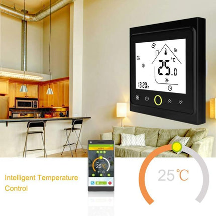BHT-002GCLW 3A Load Water / Gas Boiler Type LCD Digital Heating Room Thermostat with Time Display, WiFi Control, BHT-002GBLW 3A (White) Gas Boiler Type, BHT-002GBLW 3A  (Black) Gas Boiler Type