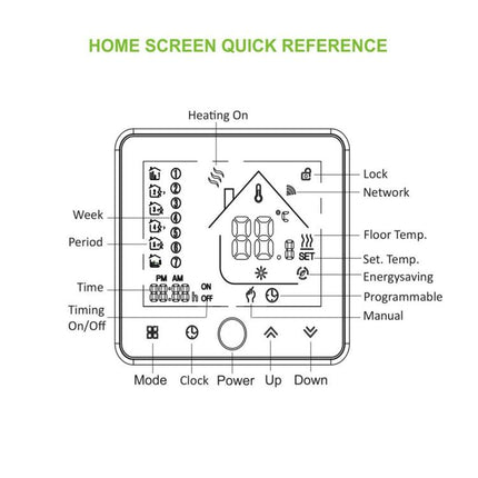 BHT-002GCLW 3A Load Water / Gas Boiler Type LCD Digital Heating Room Thermostat with Time Display, WiFi Control, BHT-002GBLW 3A (White) Gas Boiler Type, BHT-002GBLW 3A  (Black) Gas Boiler Type