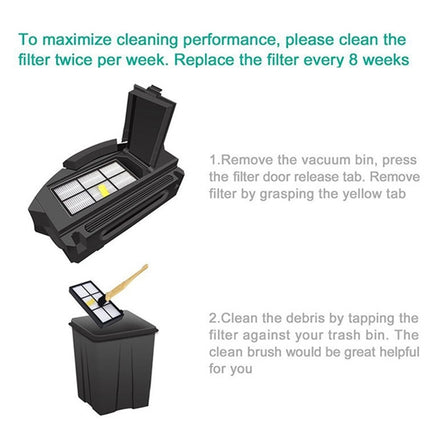 Sweeping Robot Accessories HEPA Filters for iRobot Roomba 8 / 9 Series Brushes Kits
