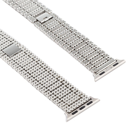 For Apple Watch Ultra 49mm&Watch Ultra 2 49mm / Series 10 46mm / 9&8&7 45mm / SE 3&SE 2&6&SE&5&4 44mm / 3&2&1 42mm Nine Beads Stainless Steel Wrist Strap Watch Band, For Apple Watch Series 7 45mm / 6 & SE & 5 & 4 44mm / 3 & 2 & 1 42mm