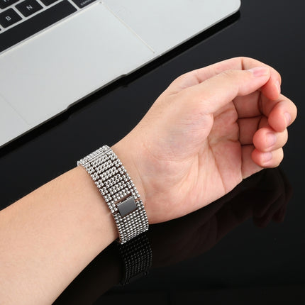 For Apple Watch Ultra 49mm&Watch Ultra 2 49mm / Series 10 46mm / 9&8&7 45mm / SE 3&SE 2&6&SE&5&4 44mm / 3&2&1 42mm Nine Beads Stainless Steel Wrist Strap Watch Band, For Apple Watch Series 7 45mm / 6 & SE & 5 & 4 44mm / 3 & 2 & 1 42mm