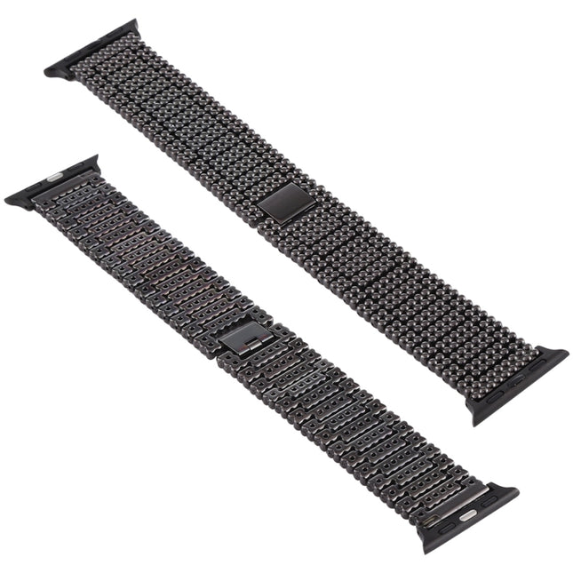 For Apple Watch Series 7 41mm / 6 & SE & 5 & 4 40mm / 3 & 2 & 1 38mm Nine Beads Stainless Steel Wrist Strap Watch Band