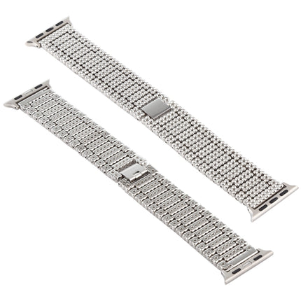 For Apple Watch Series 7 41mm / 6 & SE & 5 & 4 40mm / 3 & 2 & 1 38mm Nine Beads Stainless Steel Wrist Strap Watch Band - DealBuddy