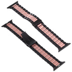 For Apple Watch Series 8&7 41mm / SE 2&6&SE&5&4 40mm / 3&2&1 38mm / Black+Rose gold