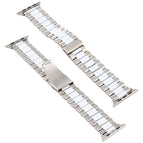 For Apple Watch Series 7 41mm / 6 & SE & 5 & 4 40mm / 3 & 2 & 1 38mm / white+Silver