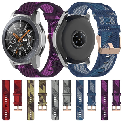 22mm Stripe Weave Nylon Wrist Strap Watch Band for Galaxy Watch 46mm / Gear S3