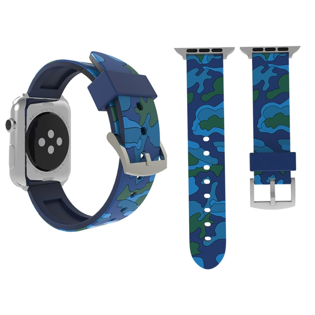 For Apple Watch Series 3 & 2 & 1 38mm Fashion Camouflage Pattern Silicone Watch Band, 38mm - DealBuddy