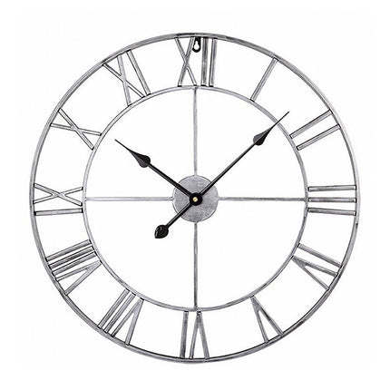 40cm Retro Living Room Iron Round Roman Numeral Mute Decorative Wall Clock, 40cm - DealBuddy