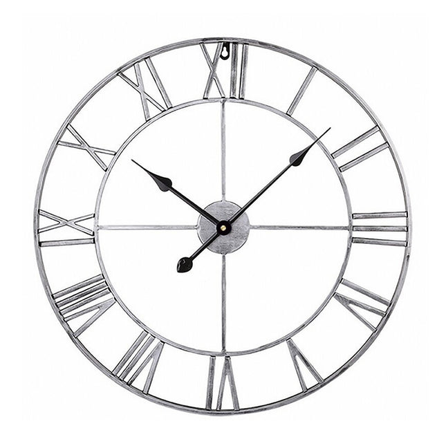 45cm Retro Living Room Iron Round Roman Numeral Mute Decorative Wall Clock, 45cm