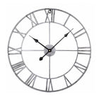 60cm Retro Living Room Iron Round Roman Numeral Mute Decorative Wall Clock (White), 50cm