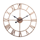 60cm Retro Living Room Iron Round Roman Numeral Mute Decorative Wall Clock (White)