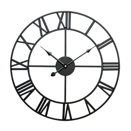 80cm Retro Living Room Iron Round Roman Numeral Mute Decorative Wall Clock