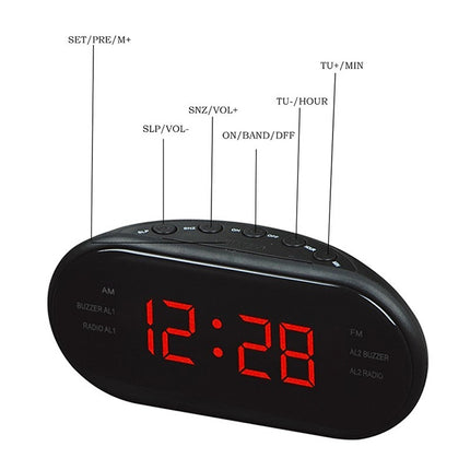 Oval Radio LED Digital Alarm Clock