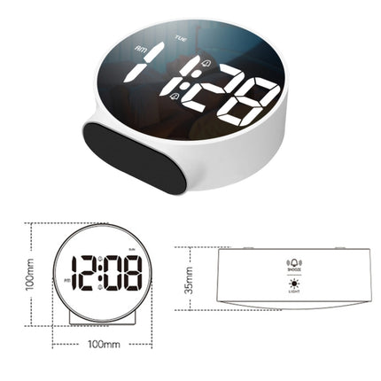 8816 LED Mirror Round Dual-purpose Alarm Clock