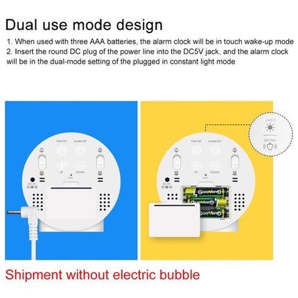 8816 LED Mirror Round Dual-purpose Alarm Clock