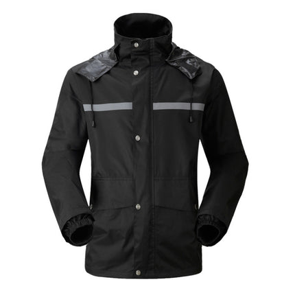 Durable Reflective Motorcycle Split Raincoat Pants Riding Bicycle Electric Bike Windproof Waterproof Rain Wear for Adult, Size: 2XL(Black)