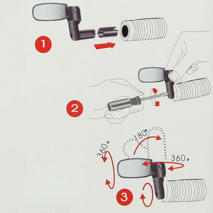 2 PCS Mini Universal Adjustable Rear View Mirror Rear Reflector for Bicycle / Mountain Bike