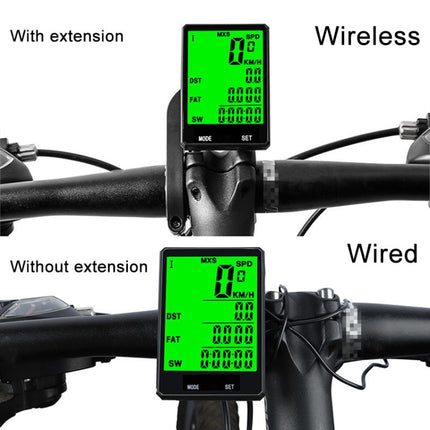 2.8 inch English Wireless Waterproof Cycle Computer LCD Odometer Speedometer with Extension Holder
