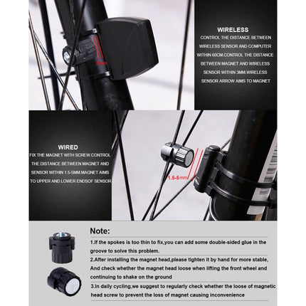 2.8 inch English Wireless Waterproof Cycle Computer LCD Odometer Speedometer with Extension Holder