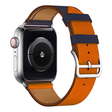 Two Color Single Loop Leather Wrist Strap Watchband for Apple Watch Series 3 & 2 & 1 - DealBuddy