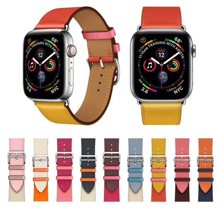 Two Color Single Loop Leather Wrist Strap Watchband for Apple Watch Series 3 & 2 & 1 - DealBuddy