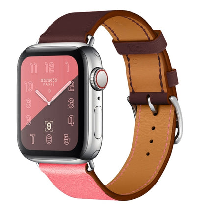 Two Color Single Loop Leather Wrist Strap Watchband for Apple Watch Series 3 & 2 & 1 - DealBuddy