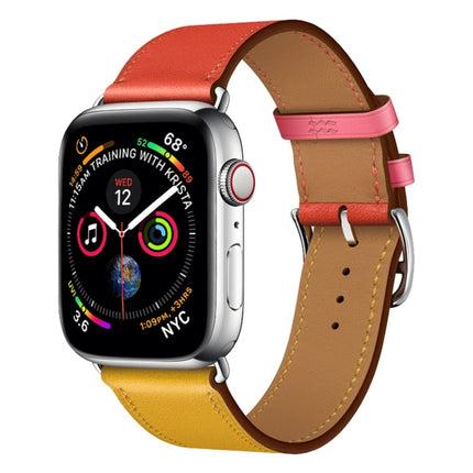 Two Color Single Loop Leather Wrist Strap Watchband for Apple Watch Series 3 & 2 & 1 - DealBuddy
