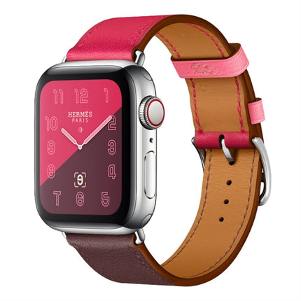 Two Color Single Loop Leather Wrist Strap Watchband for Apple Watch Series 3 & 2 & 1 - DealBuddy