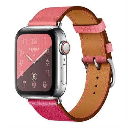 Two Color Single Loop Leather Wrist Strap Watchband for Apple Watch Series 3 & 2 & 1 - DealBuddy