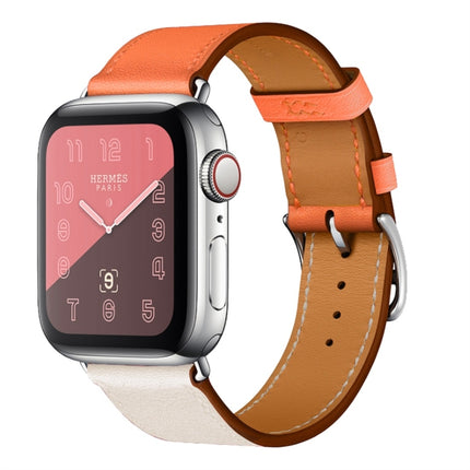 Two Color Single Loop Leather Wrist Strap Watchband for Apple Watch Series 3 & 2 & 1 - DealBuddy