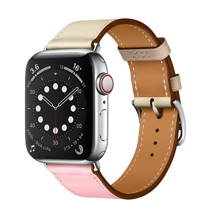 Two Color Single Loop Leather Wrist Strap Watchband for Apple Watch Series 3 & 2 & 1, 38mm Orange+Bright Blue, 42mm Orange+Bright Blue, 38mm Pink+Wine Red, 42mm Pink+Wine Red, 38mm Amber+Orange Red+Light Rose Red, 42mm Amber+Orange Red+Light Rose Red  ... - DealBuddy