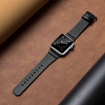 Replacement Genuine Leather Watchbands, For Apple Watch Series 7 45mm / 6 & SE & 5 & 4 44mm / 3 & 2 & 1 42mm, For Apple Watch Series 7 41mm / 6 & SE & 5 & 4 40mm / 3 & 2 & 1 38mm - DealBuddy