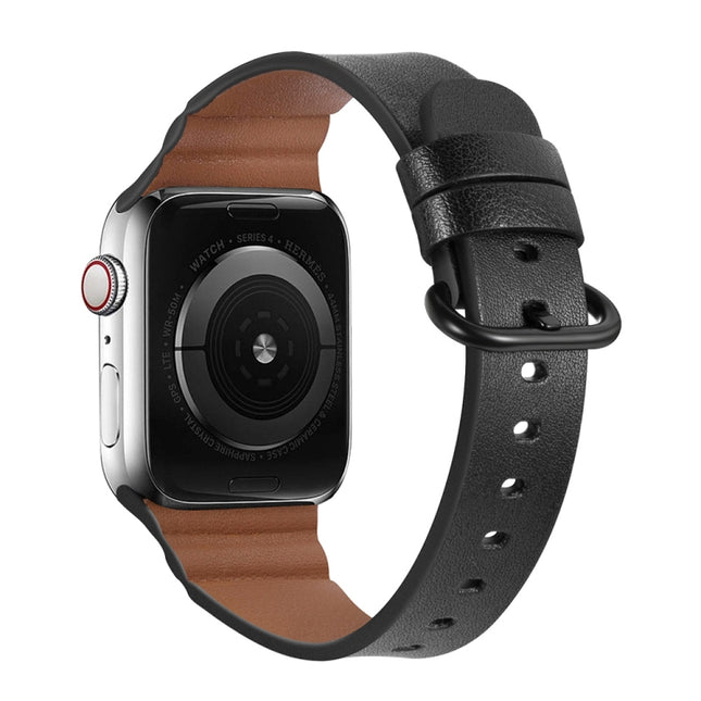 Replacement Genuine Leather Watchbands, For Apple Watch Series 7 45mm / 6 & SE & 5 & 4 44mm / 3 & 2 & 1 42mm, For Apple Watch Series 7 41mm / 6 & SE & 5 & 4 40mm / 3 & 2 & 1 38mm - DealBuddy