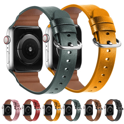 Replacement Genuine Leather Watchbands, For Apple Watch Series 7 45mm / 6 & SE & 5 & 4 44mm / 3 & 2 & 1 42mm, For Apple Watch Series 7 41mm / 6 & SE & 5 & 4 40mm / 3 & 2 & 1 38mm - DealBuddy