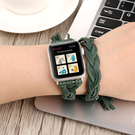 Hand-woven Leather Watchband For Apple Watch Series 6 & SE & 5 & 4 40mm / 3 & 2 & 1 38mm - DealBuddy