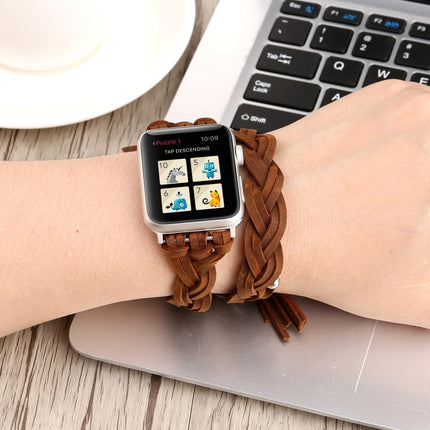 Hand-woven Leather Watchband For Apple Watch Series 6 & SE & 5 & 4 40mm / 3 & 2 & 1 38mm - DealBuddy