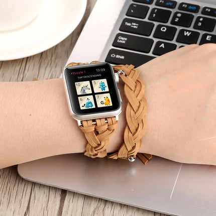 Hand-woven Leather Watchband For Apple Watch Series 6 & SE & 5 & 4 44mm / 3 & 2 & 1 42mm - DealBuddy
