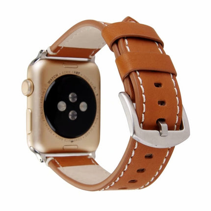 Calfskin Genuine Leather Watchband For Apple Watch Series 6 & SE & 5 & 4 40mm / 3 & 2 & 1 38mm - DealBuddy