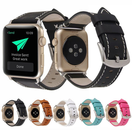 Calfskin Genuine Leather Watchband For Apple Watch Series 6 & SE & 5 & 4 40mm / 3 & 2 & 1 38mm - DealBuddy
