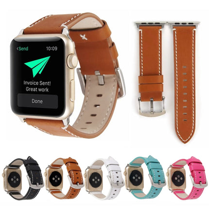 Calfskin Genuine Leather Watchband For Apple Watch Series 6 & SE & 5 & 4 44mm / 3 & 2 & 1 42mm - DealBuddy
