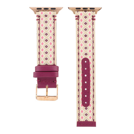 Ethnic Leather Watchband For Apple Watch Series 6 & SE & 5 & 4 40mm / 3 & 2 & 1 38mm - DealBuddy