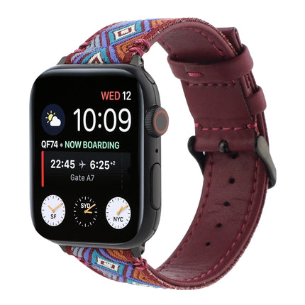 Ethnic Leather Watchband For Apple Watch Series 6 & SE & 5 & 4 40mm / 3 & 2 & 1 38mm, For Apple Watch Series 7 41mm / 6 & SE & 5 & 4 40mm / 3 & 2 & 1 38mm - DealBuddy