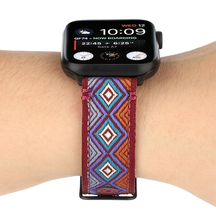 Ethnic Leather Watchband For Apple Watch Series 6 & SE & 5 & 4 40mm / 3 & 2 & 1 38mm, For Apple Watch Series 7 41mm / 6 & SE & 5 & 4 40mm / 3 & 2 & 1 38mm - DealBuddy